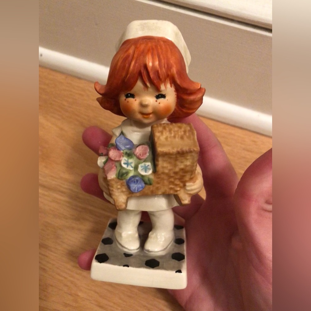 1970 Vintage Red Head Nurse Figurine